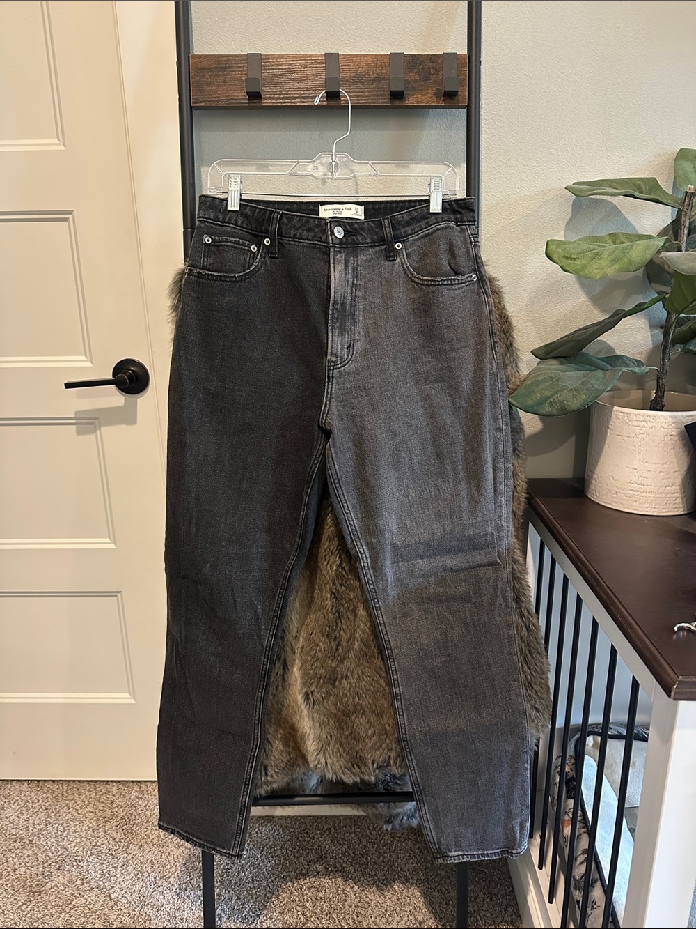 Abercrombie & Fitch Two Tone Black/Gray Curve Love Skinny High-Rise Jeans